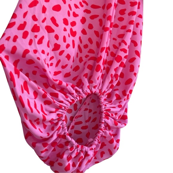 SIGNITURE8 Leopard Print Batwing Sleeve Top Pink + Red M - Picture 5 of 9